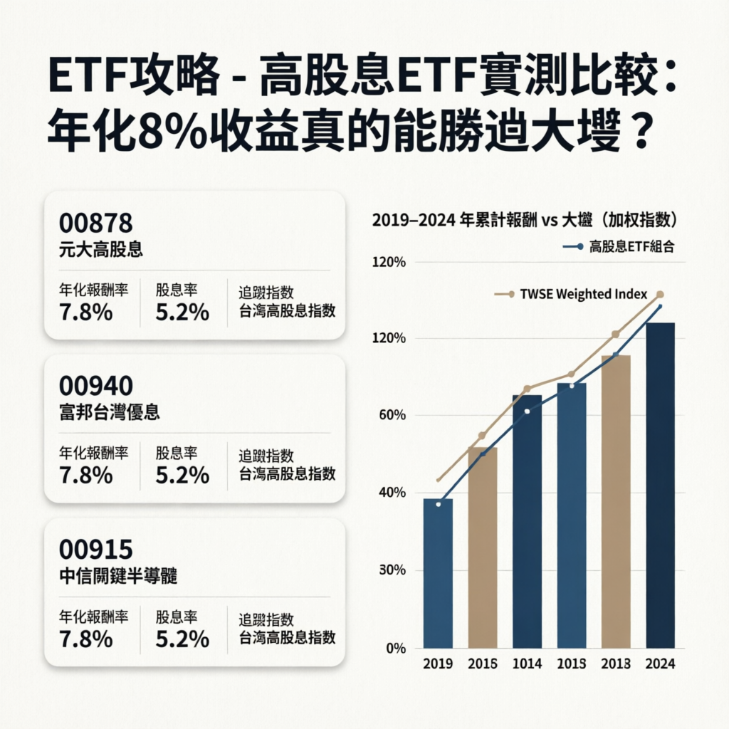 高股息ETF實測比較：年化8%收益真的能勝過大盤？