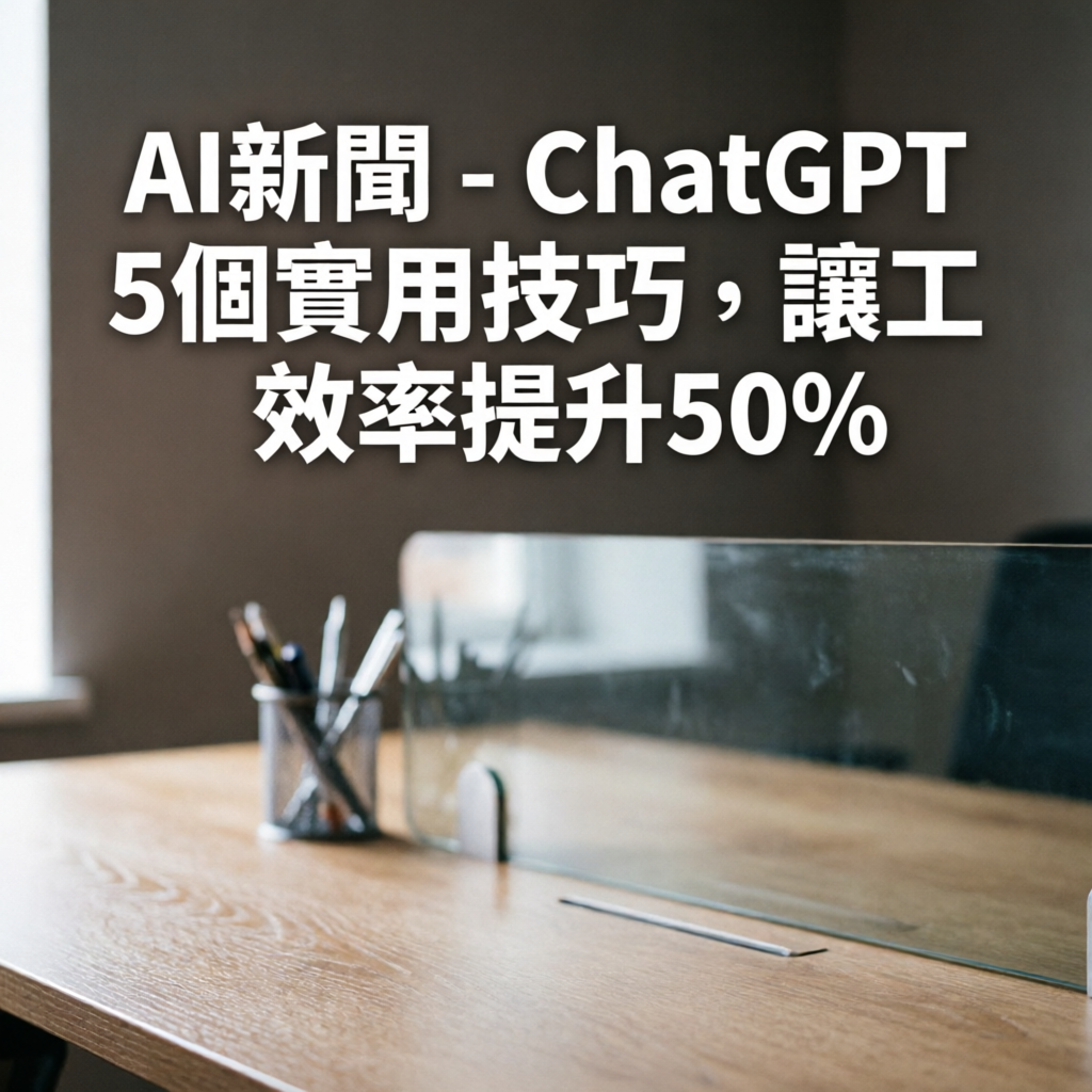 ChatGPT 5個實用技巧，讓工作效率提升50%