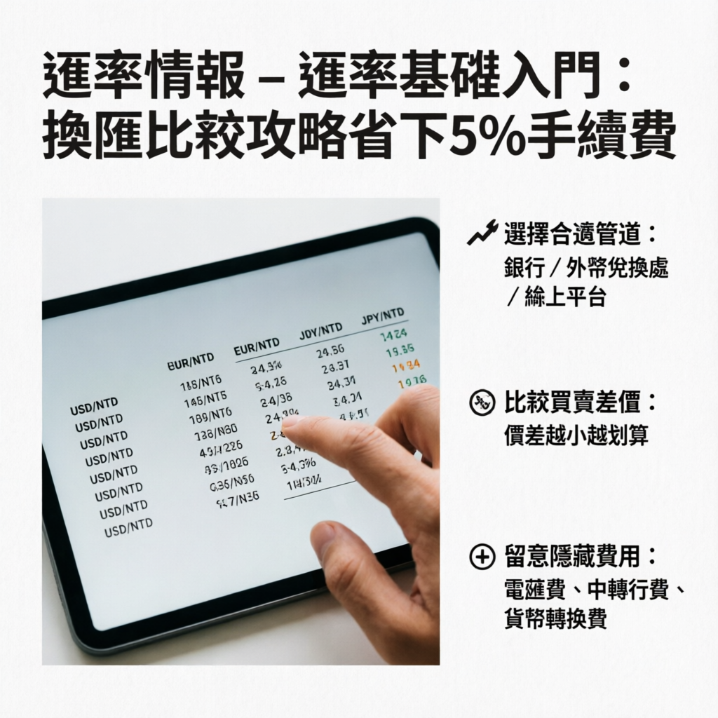 匯率基礎入門：換匯比較攻略省下5%手續費