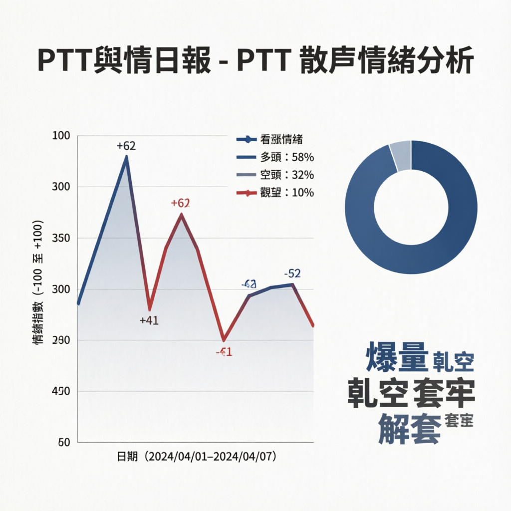 昨天喊衝今天想逃？PTT散戶的500+篇推文情緒大翻盤