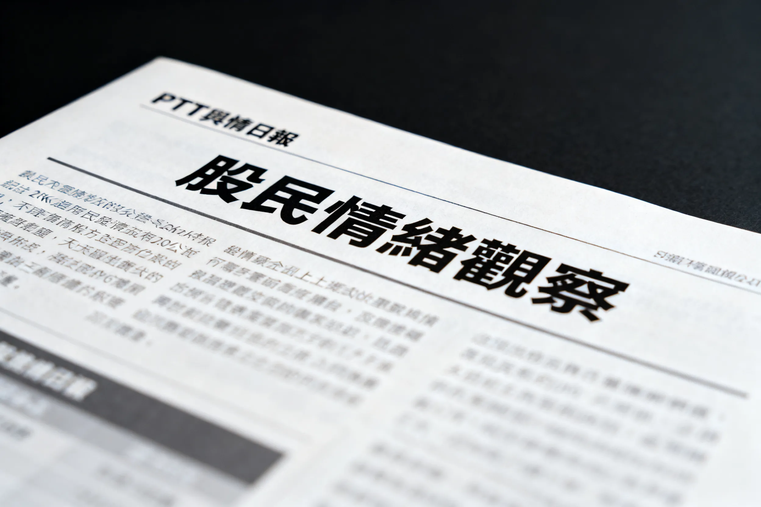 PTT輿情日報 - 股民情緒觀察 - 專業攝影風格