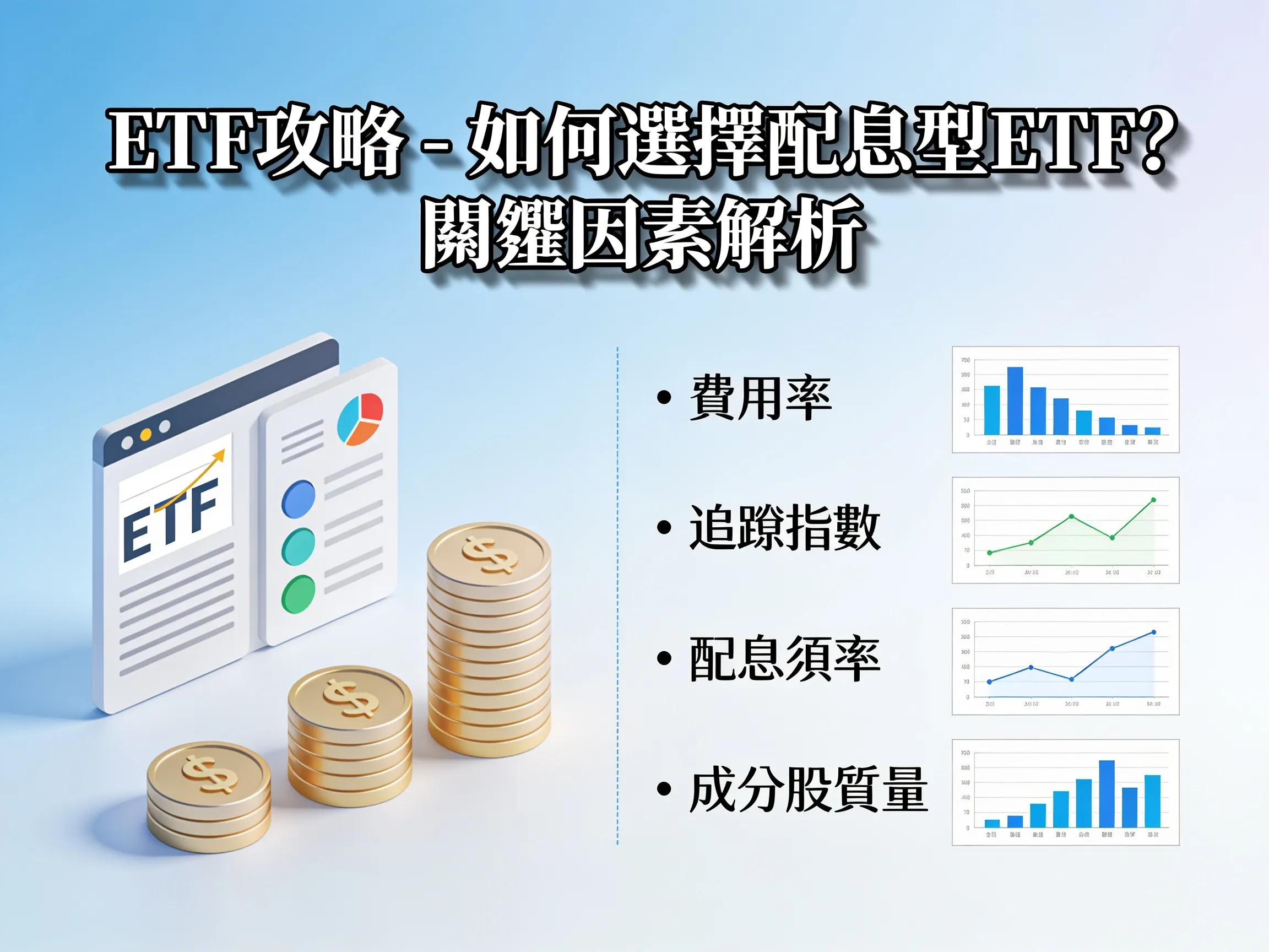 ETF攻略 - 如何選擇配息型 ETF？關鍵因素解析 - 專業攝影風格