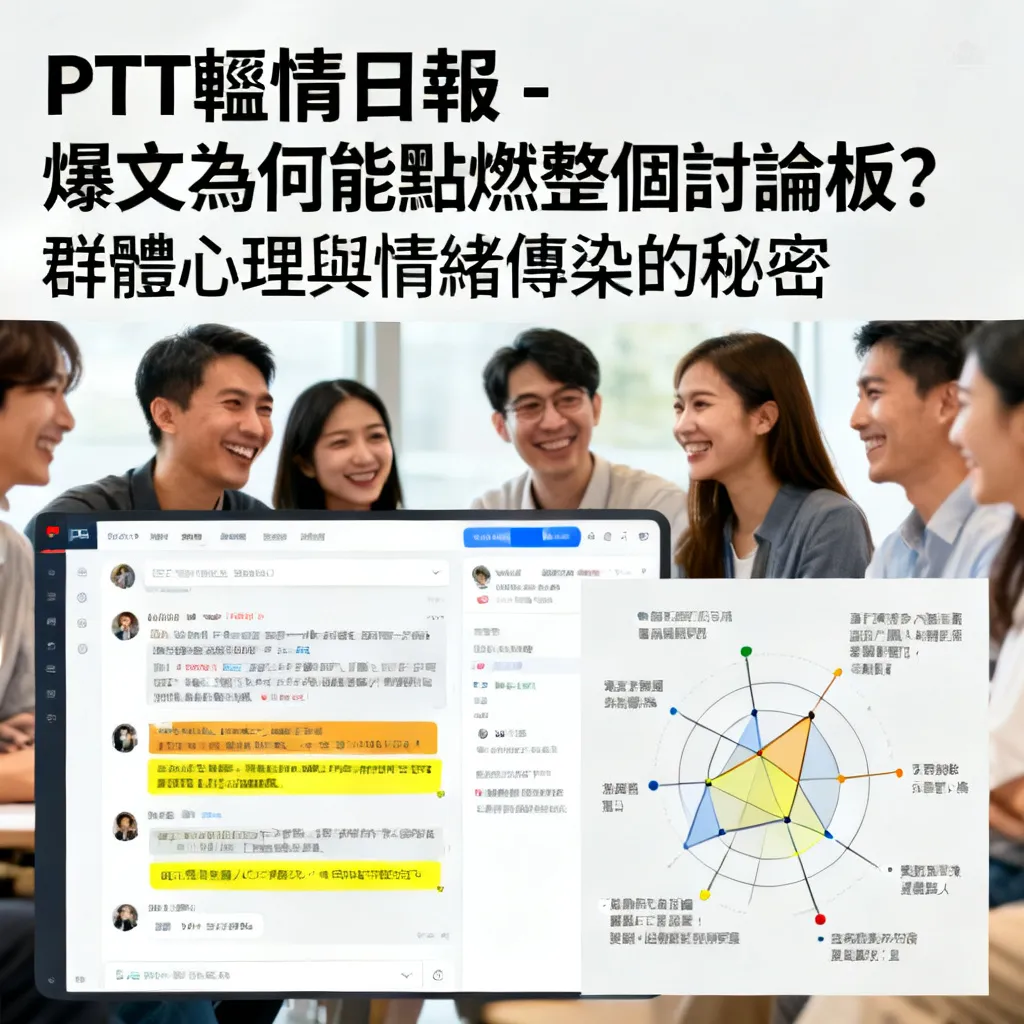 PTT輿情日報 - 爆文為何能點燃整個討論板？群體心理與情緒傳染的秘密 - 專業攝影風格