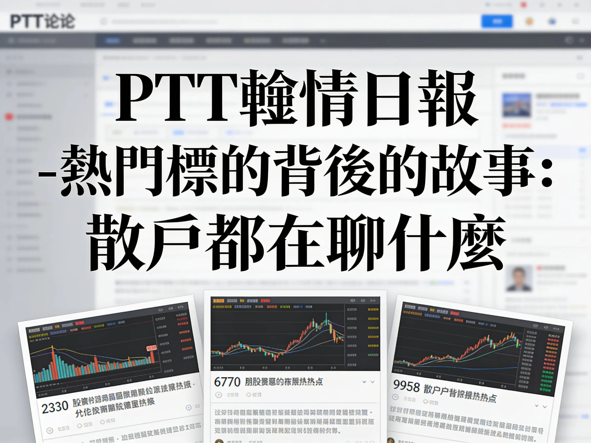 PTT輿情日報 - 熱門標的背後的故事:散戶都在聊什麼 - 專業攝影風格