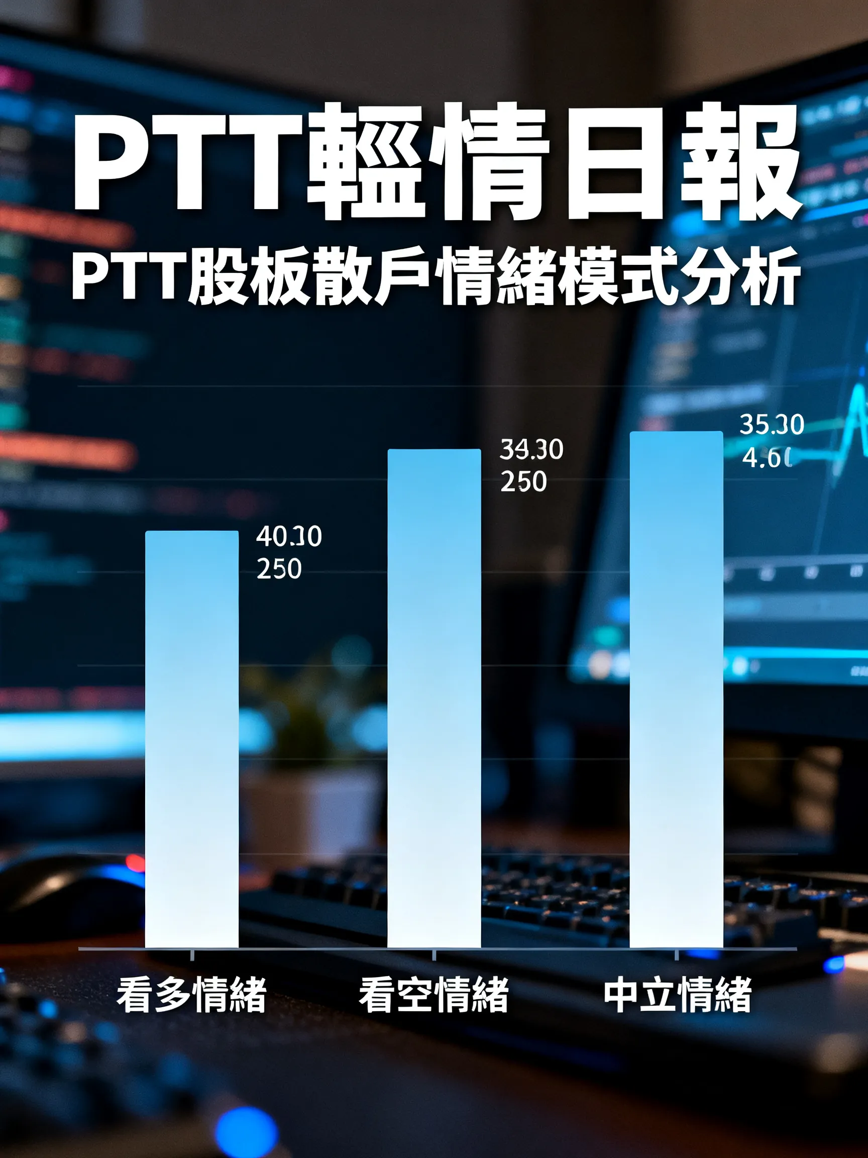 PTT輿情日報 - PTT 股板上常見的散戶情緒模式 - 專業攝影風格
