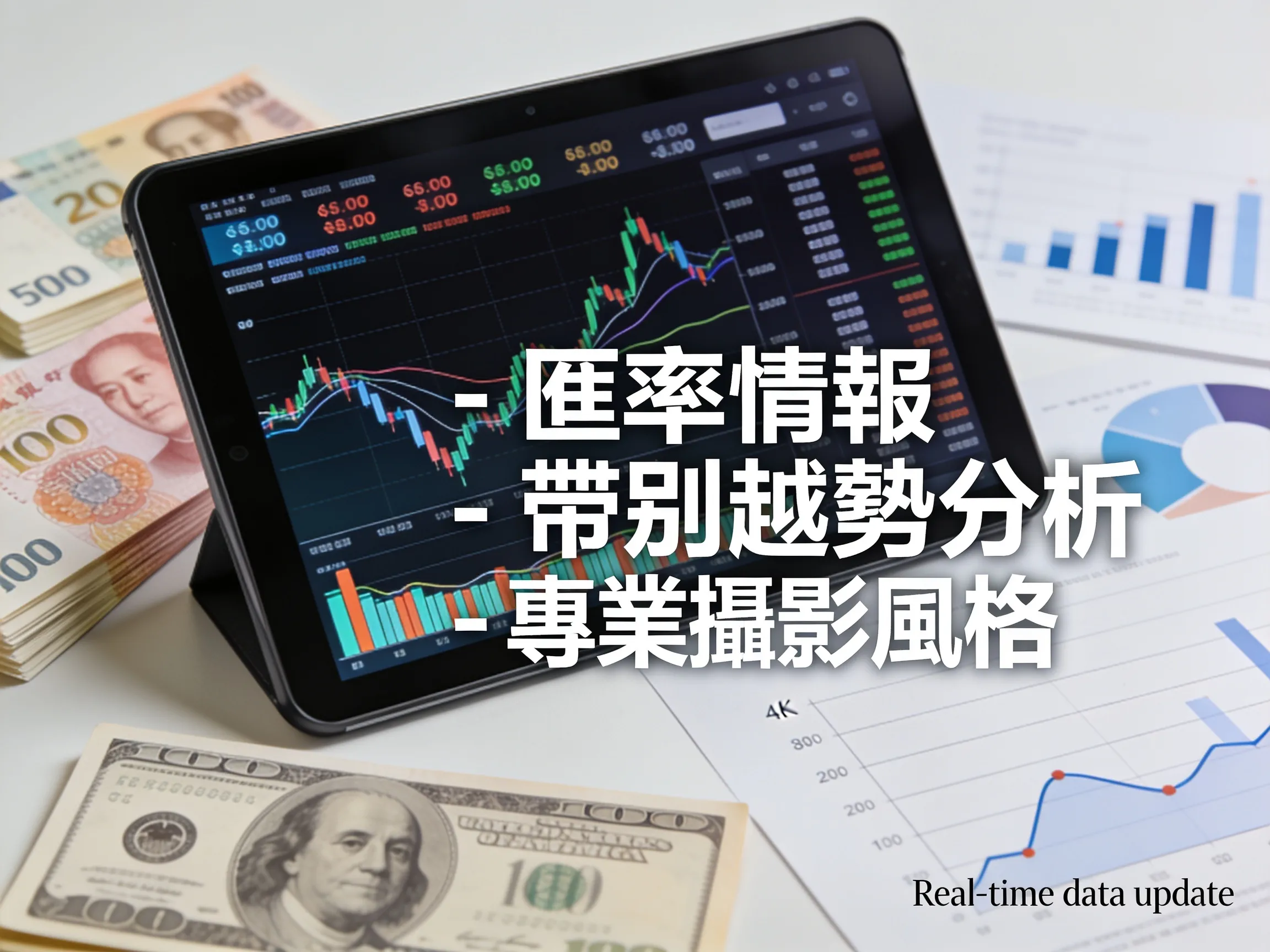 匯率情報 - 幣別趨勢分析 - 專業攝影風格