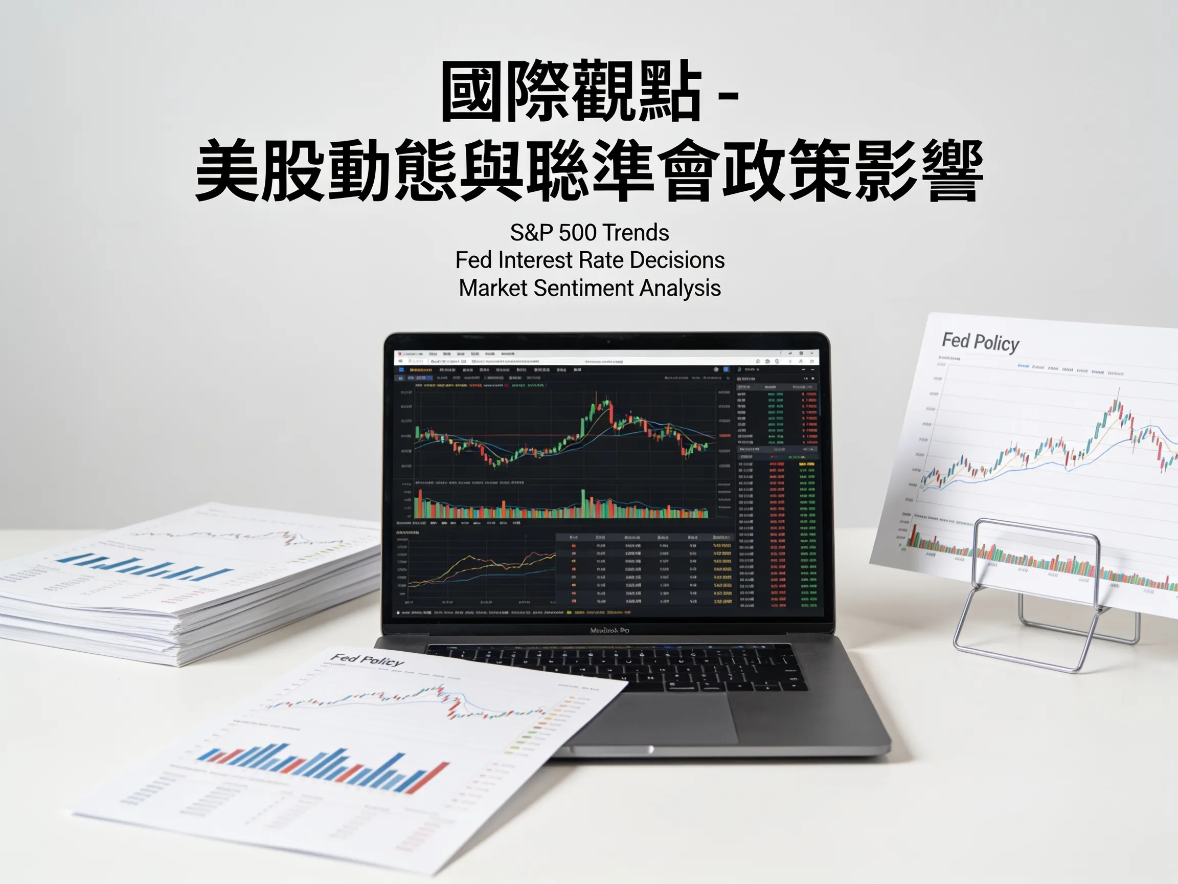 國際觀點 - 美股動態與聯準會政策影響 - 專業攝影風格