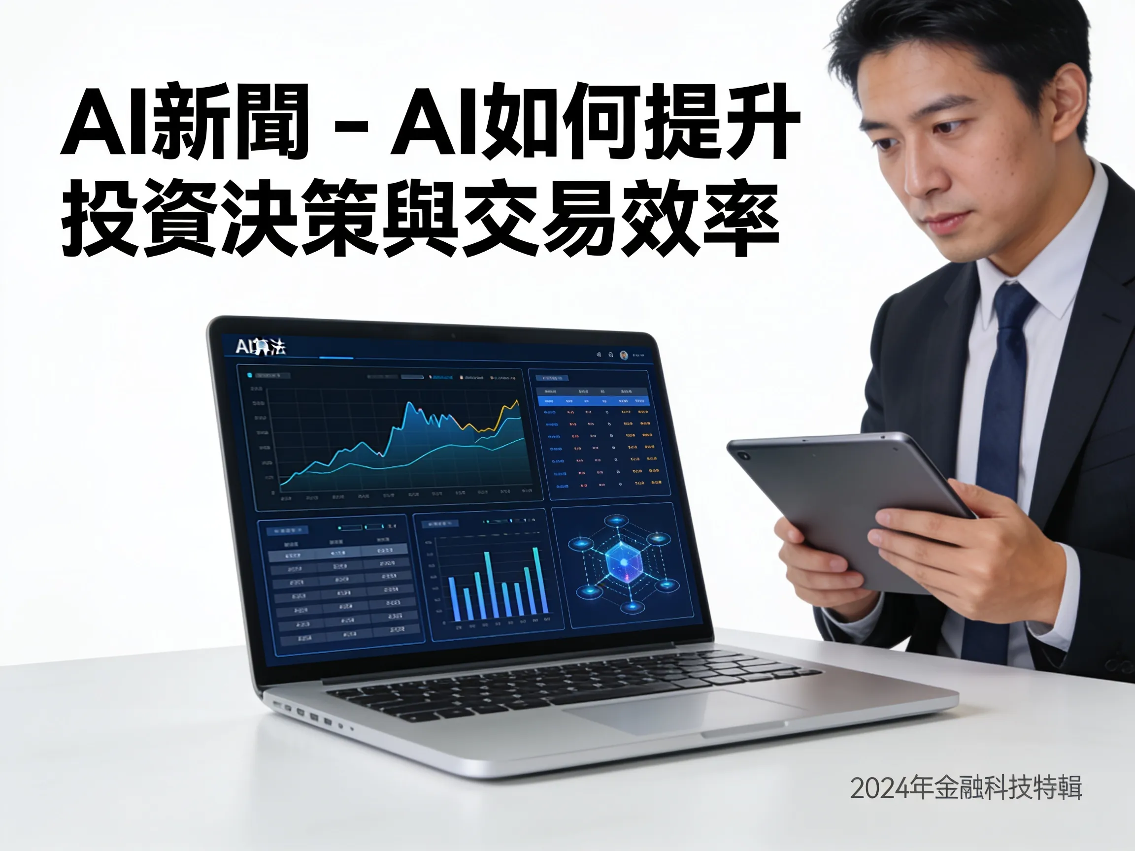 AI新聞 - AI 如何提升投資決策與交易效率 - 專業攝影風格