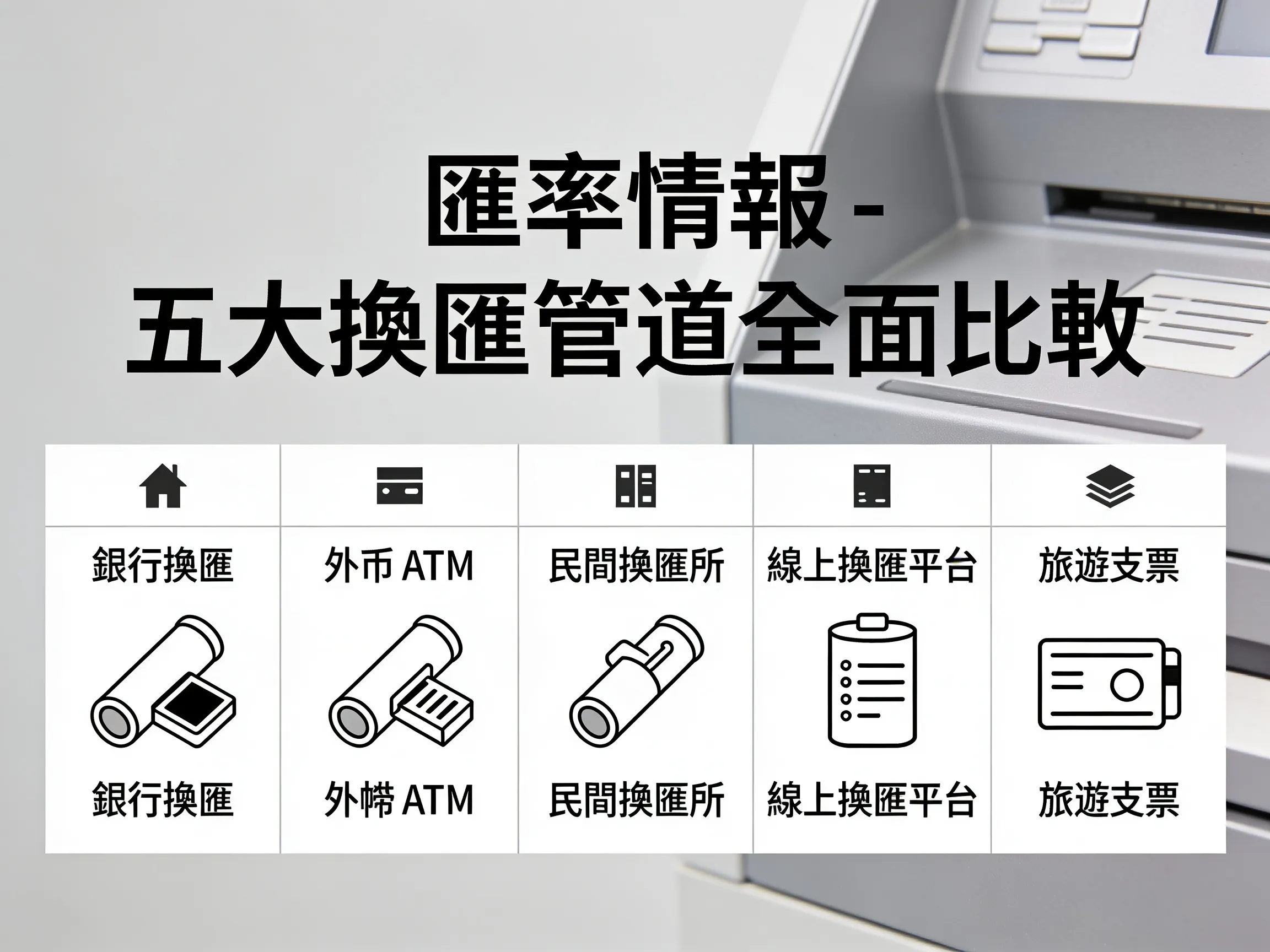 匯率情報 - 五大換匯管道全面比較 - 專業攝影風格